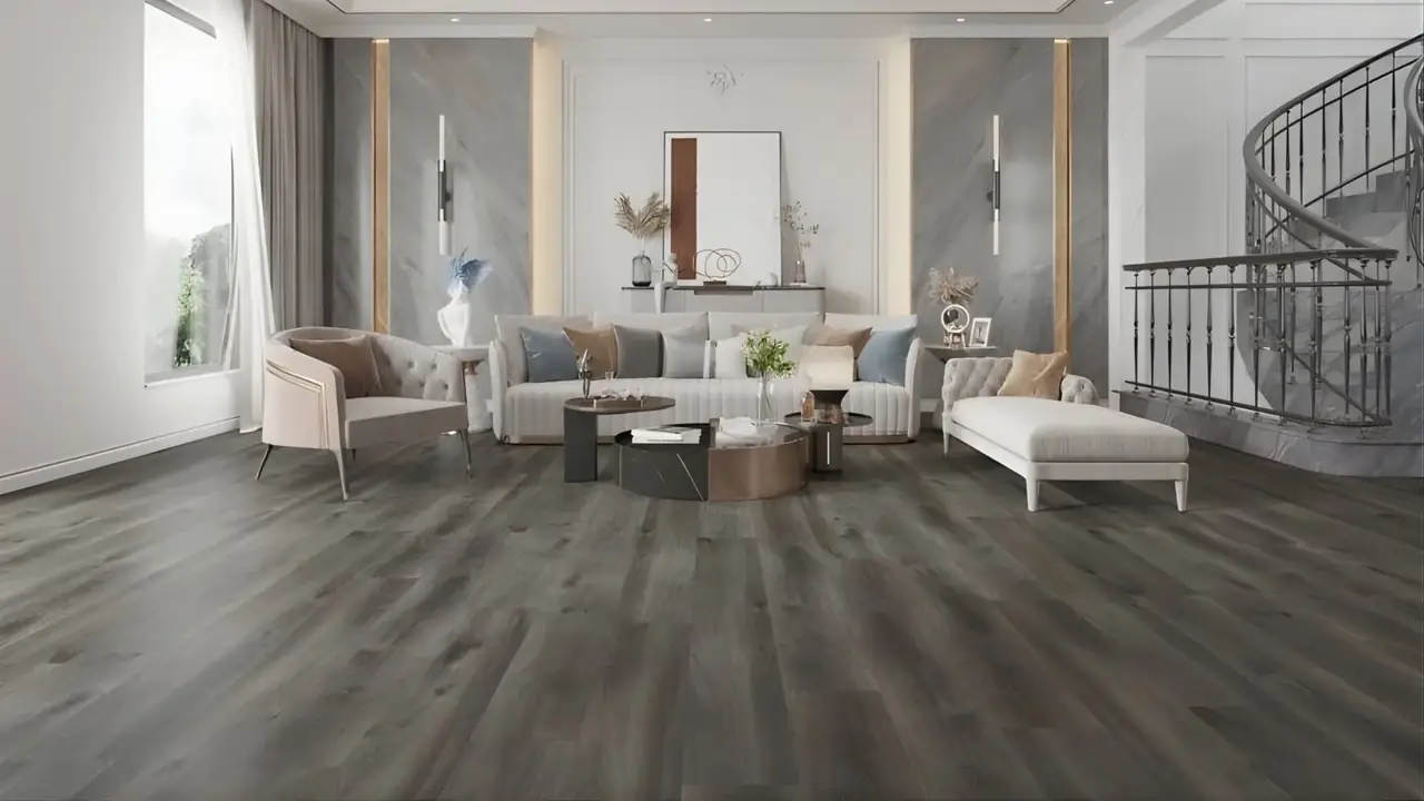 Elegant living area featuring modern hybrid flooring in Geelong, highlighting durable finishes, natural textures, and a premium contemporary interior.