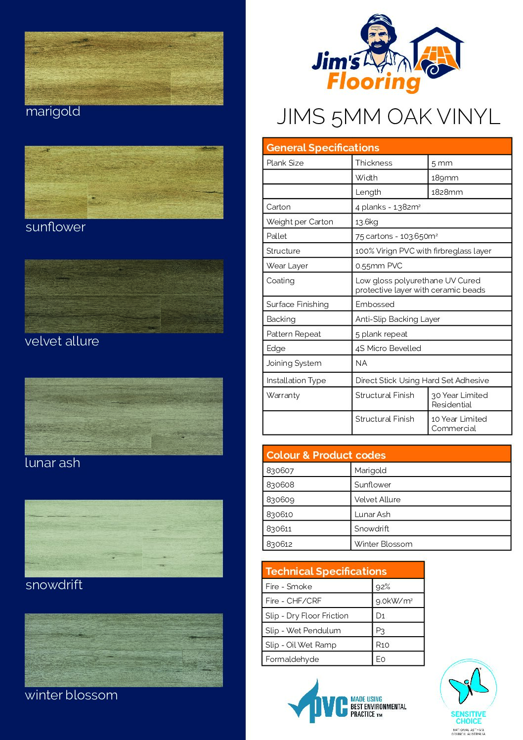 VINYL SHEET:Jims 5mm Oak Vinyl